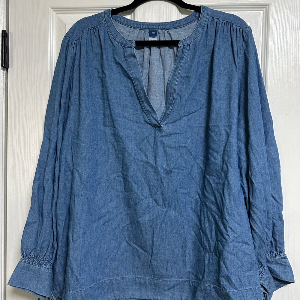 Old Navy Chambray V-Neck Shirt